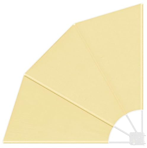 vidaXL Pantalla Plegable de privacidad para Exteriores Color Arena 115 x 115 cm, Resistente a la Intemperie, bloquea los UV, con Marco Tipo Abanico y Recubrimiento en Polvo, Ajustable manualmente, i