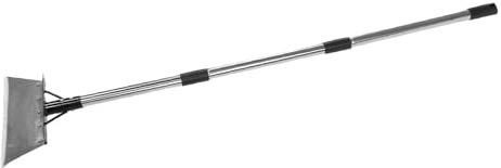 Fafeicy Pelle de Jardin Plate avec Poignée Détachable en Acier Robuste pour Désherbage Extérieur et Déneigement 30CM Grande Surface de Pelle Longueur Réglable
