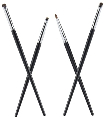 FRCOLOR 4 piezas Pinceles Delineadores de Ojos para Mujeres Aplicadores Precisos para Maquillaje de Ojos Brochas Profesionales Portátiles para Sombras y Delineado para Uso Personal y