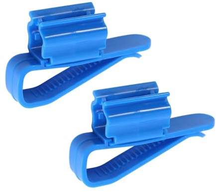 ZenithQuest 2 Pcs Adjustable Blue Plastic Pipe Clips, Aquarium Hose Holders, Water Pipe Clamps for Fish Tank Cleaning & Water Changing, Fits 8mm-16mm Hoses