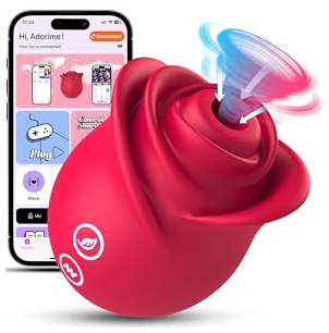 Rose Sex Toy Sucking Vibrator - Rose Toy APP Control Clit Sucker Women Sex Toys with 10 Suction Modes, Oral Licking Clitoral Stimulator Nipple Sucker Toy, Rose Vibrator Adult Toy for Women Couples