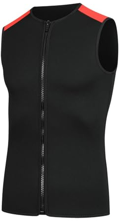 doorslay Gilet Termico in Neoprene da 3 Mm, Muta Unisex Senza Maniche con Cerniera per Nuoto, Snorkeling, Surf, Immersioni (Nero M)