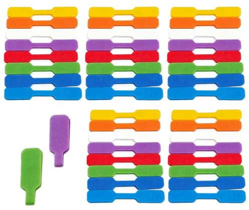 40 PCS Etiquettes de Cable 8 Couleurs pour Organisation de Fil Electrique | Marqueurs, Multicolores, Surface, Inscriptible, Lisse, Fixation, Auto, Agrippante, Gestion, Cordons, Residus, Collants