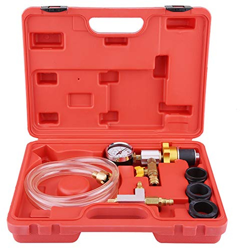 6Pcs Auto Brake Bleeder Vacuum Pump and Tester Kit, Brake Bleeding Tool Set with Dual - Scale Gauge, Brass Body Vacuum Pressure Tester for Cars, Motorcycles, Trucks