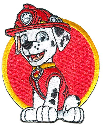 Comercial Mercera Paw Patrol Marshall Aufnäher zum Aufbügeln 7,5 x 6 cm Bügelbild für Kinder mit Superhunde Hund Welpen Fan, Bügelpatch Patches Bügelflicken Geschenk