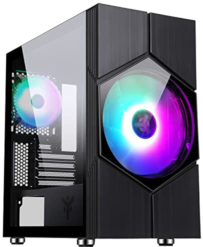 Itek VORTEX Gaming Mini Tower Case, mATX, 20 cm and 12 cm ARGB Fan, 2xUSB3, Tempered Glass Side Panel