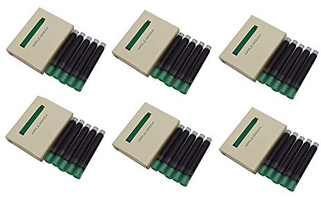 Jinhao Set di 30 cartucce d'inchiostro per penna stilografica, di vari colori Verde