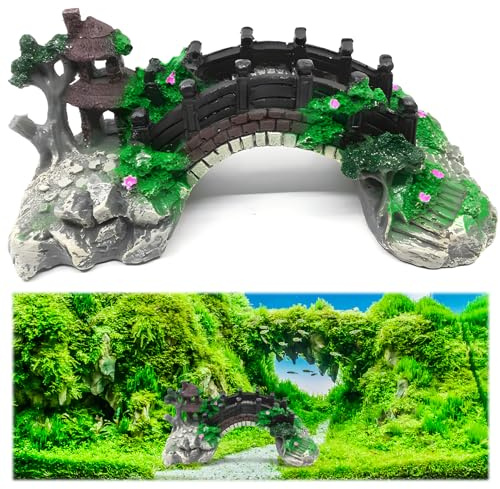 HPiano Acquario Resina Arch Bridge Ponte Artificiale Modello per Pesce Tank Acquario Sand Tavolo Decor,Ornamento Acquario Ponte di Resina Pesce Tank Paesaggio Decorazione