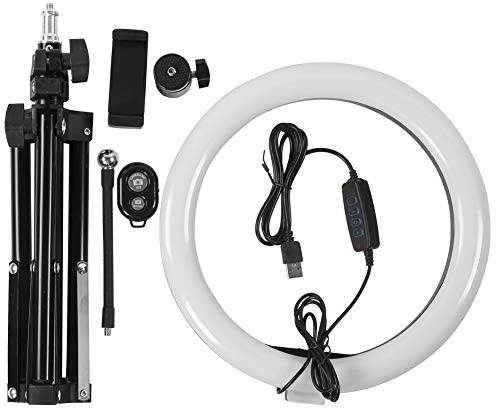 Kit de lumière annulaire LED Multifonction à intensité Variable de 10 ``, lumière de Remplissage de Photographie avec trépieds télécommande Bluetooth pour Studio vidéo de Maquillage