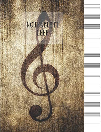Notenblatt Leer: Notenheft, Notizbuch für Musiker, Notenblatt Leer Klavier, Notenblätter Leer, Dickes Notenbuch, Notenheft Blanko | Groß - 13 Dauben pro Seite - 120 Seiten – 21.59 x 27.94 cm