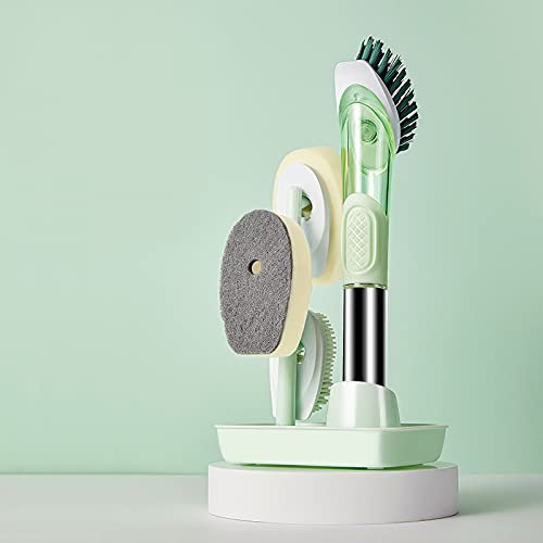 Siqi Multiple Styles Of Long Handle Pot Brush, Hydraulic Type, Automatic Liquid Filling, Dishwashing Brush, Cleaning Brush, Sponge Brush, Kitchen Utensils