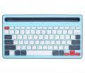 Trådlöst Tangentbord, Laddningsbart BT-tangentbord, Tyst Ergonomiskt Trådlöst Datortangentbord med Phone Tablet-hållare för PC Laptop Tablet (Himmelsblå)