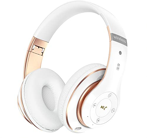 Lankey Sound Casque Bluetooth sans Fil, Casque Bluetooth Supra-auriculaire avec 6 Modes d'égalisation, Casque sans Fil 65 Heures avec Microphone HD Intégré, FM, SD/TF pour l'extérieur, Le Transport