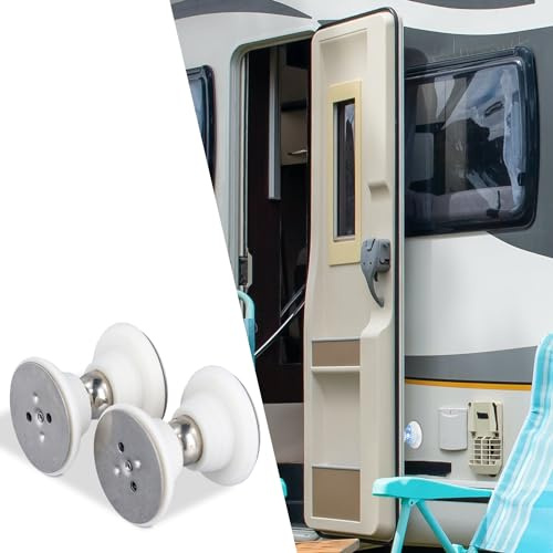 2 Stück RV Magnet Türhalter Außen, 2 Installationsmöglichkeiten Magnetischer Türstopper mit Starkem Kleber und Schrauben RV-Türstopper Halterung für Wohnmobil, Anhänger, Bootsfächer, Fracht