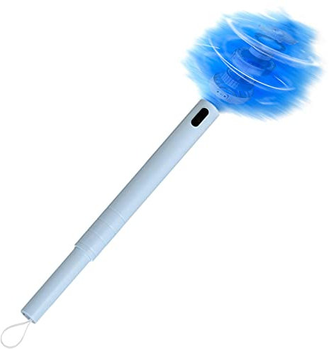 Cepillo eléctrico de limpieza de plumas, plumero eléctrico ajustable de de 360°, aspiradora funciona con pilas con botón táctil para muebles, ventilador de techo, pared