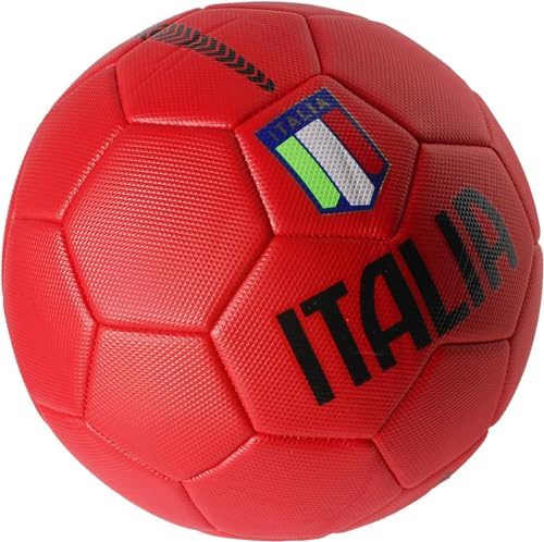 CUCUBA Pallone Da Calcio Football Da Allenamento o Partita Misura 5 Rosso Italia