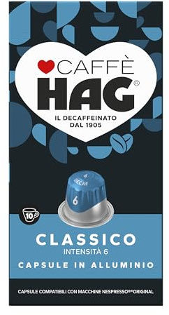 Hag - Capsules de café décaféiné Espresso Classico - 230 capsules en aluminium - Intensité 6 - Compatible avec les machines Nespresso®* d'origine - 23 paquets de 10 gélules