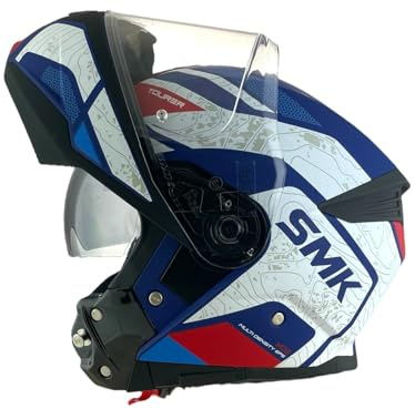 Casco Modular GULLWING Navigator Blanco Azul y Rojo Homologación 22.06 Con Doble Visor P/J (XL 61/62)