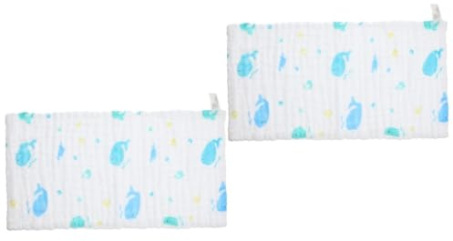 UPKOCH 2stücke Baumwoll Waschlappen Saugfähige Spucktücher Für Neugeborene Weiche Und Atmungsaktive Tücher Mit Cartoon-muster Für Jungen Und Mädchen Für Babypflege Und