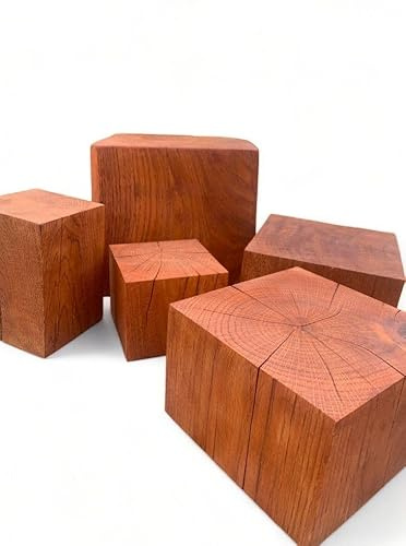 Holzblock Eiche Geölter Teak 30x30x..cm Massiver Eichenblock, Holzklotz, Holzdeko, Sitzhocker, Eichenwürfel, Beistelltisch, Hocker (30x30x25cm)
