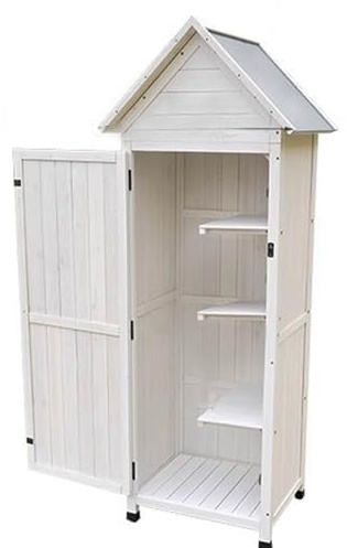 Trädgårdsförvaringsskåp Förvaringsskåp Utomhus Redskapsskåp Utomhus Diverse Förvaringsskåp För Balkong(White)