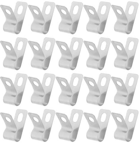Anneome 20 Stück Metall-r-clip-kabelhalter Edelstahl-drahtklemme Für Kabelklammer Kabel Vielseitig Einsetzbar Für Zuhause/büro/fabrik