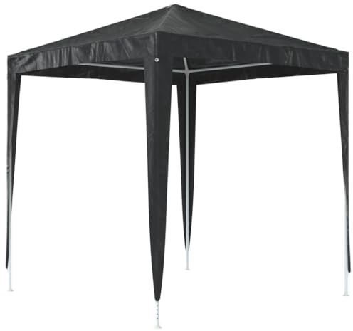 2x2x2.4m Gazebo de Tente de Fête Anthracite avec et Résistante à l'eau pour Les Fêtes en Plein Air et Les Ensembles, en PE et en Acier, Facile à Assembler