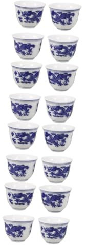 ULTECHNOVO Taza De Porcelana Azul Y De Copa Para Y Bebidas Diseño Vintage Para Reuniones Y Ocasiones Especiales 4 Piezas X 4