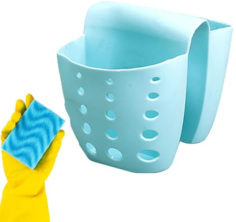 Cestello di scarico per lavello da cucina, supporto angolare perforato, scolapiatti compatti | MESH Utility Kitchen Organizer, Saddle Food Siiner, Bin Cleaning Bin Open Bin for Washing Area