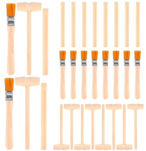 JINJUMEI 10 Set Strumenti per Scavo in Legno per Bambini, Set per lo Scavo di Pietre Preziose, Strumenti per lo Scavo dei Fossili di Dinosauro, Giocattolo educativo, Geografia Rock,Set di geografie di