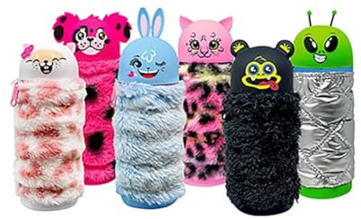 Mitama Astuccio Allungabile in Silicone, Design Gatto Kawaii, Rosa e Bianco