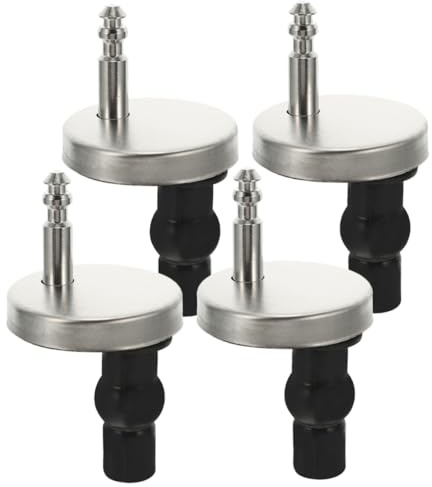 VILLFUL Cerniere per Wc in Acciaio Inox e Nailon, 2 Set di Fissaggio Rapido per Sedile Wc, Adatte alla Maggior Parte dei Servizi Igienici