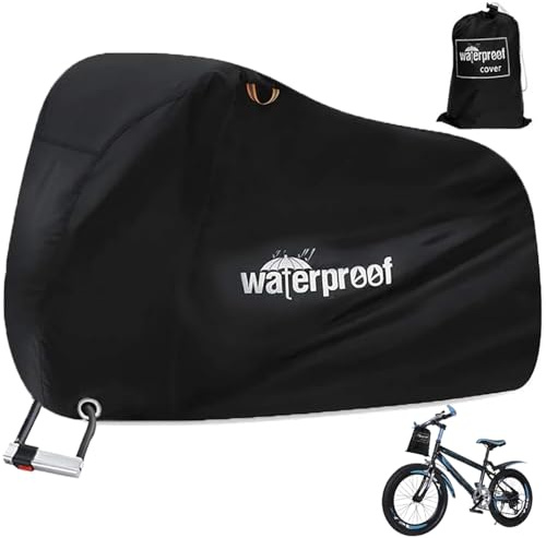Eyein Bike Cover for 2 Bikes Storage, 210T Extra Heavy Duty Bicycle Cover, Waterproof Anti Dust Rain and UV Protection with Lock Holes and Storage Bag for Mountain Bike / Road Bike / Hybrid