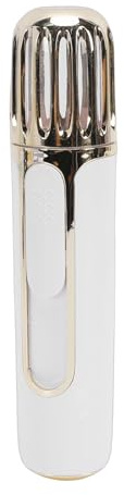 Yanmis Pulverizador de Niebla Facial, Vaporizador Facial Recargable por USB con 2 Boquillas de Pulverización, Tanque de Agua Visible, Mini Práctico Señor para Extensiones de Pestañas, (WHITE)
