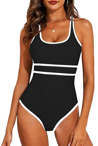 Rayson Bañadores Mujer Reductor Barriga Trajes de Baño Una Pieza Cuello en U Push up Ropa de Baño Deportivo de Chaleco
