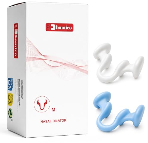 Dhamico - Dilatador Nasal Antirronquidos Reutilizable -Talla M X2 - Para Hombre y Mujer - Dispositivo Interno para Dejar de Roncar - Mejora el Flujo de Aire y la Calidad del Sueño - Sin Medicamentos