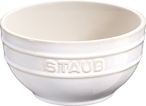 STAUB Keramik 6er Set Müslischale Dessertschüssel Rührschüssel, rund Elfenbeinweiß 12 cm