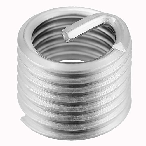 50pcs Filo di acciaio inossidabile Assortimento di inserti metrici Helicoil Tipo di inserto di riparazione filettatura Kit M8 x 1.25 x 1.5D Lunghezza