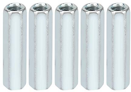 Sechskantmutter, 5 Stk. M6 × 40 mm Sechskantmutter mit Sechskanthülse, langer Stangenmutter, Abstandsgewinde, Befestigungselemente für Heim, Bürogeräte, Kommunikationsausrüstung, Schiffsmontage