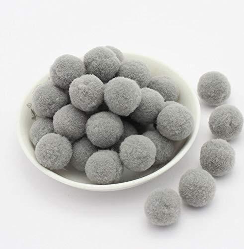 YYCRAFT Pompom-Bälle zum Basteln, 3,8 cm, 50 Stück (Pompon-Größe: 3,8 cm, grau)