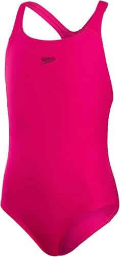 Speedo Bambina Costume da Bagno Eco Endurance+ Medalist | Resistenza al Cloro | Tessuto Riciclato | vestibilità Comoda | Lezioni di Nuoto | Nuoto e Vacanze Electric Pink 5-6