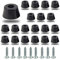 20 Stück Gummifüße Anti vibrationsbasis Pad Stand YUTOU Gummifuß Schwarz Stoßstange Gummipuffer mit Metallscheibe und Schrauben für Schneidebrett Verstärker Schrank Schreibtisch Couchs(13x10x7mm)