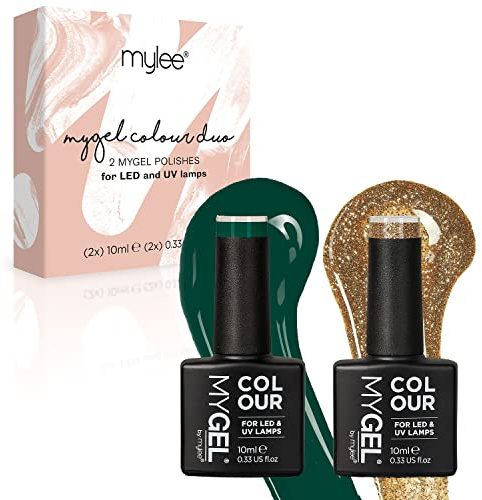 MyGel von MYLEE Christmas Tree Gel-Nagellack Set 2x10ml UV/LED Nail Art Maniküre Pediküre für den Professionellen Einsatz im Wohnzimmer und zu Hause - Langlebig und Einfach Anzuwenden