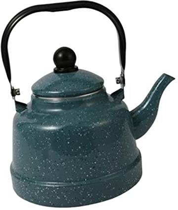 perfk Théière en céramique émaillée de cuisine 1700 ml théière de randonnée compatible faire bouillir l'eau Camping thé bouilloire émail bouilloire pour, VERT