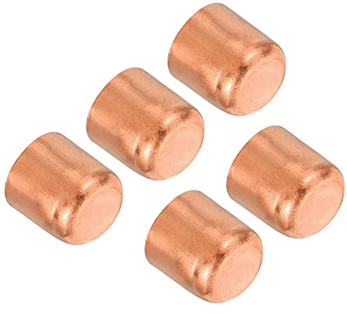 PATIKIL 3/8 Pollici ID Rame Tubatura Estremità Tappo 5pz Rame Montaggio Tappo Doccia Tassello Saldatura Connessione per Idraulica HVAC Aria Condizionata