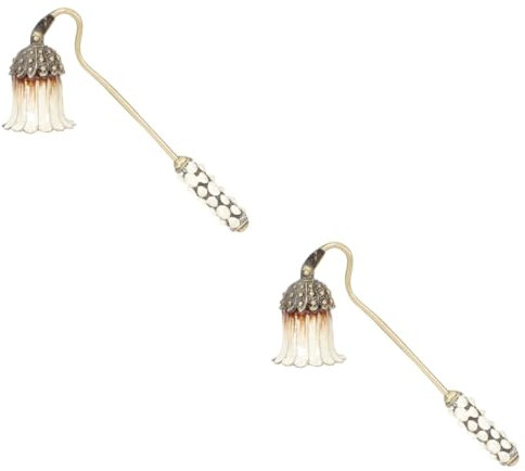 Warmhm 2 Stück Kerzenlöscher Kerzenlöschwerkzeug Teelicht Kerzenlöscher Kerzenflammenlöscher Keramik-Kerzenhalter Dekor Kerzen Kerzenlöschwerkzeug Antikes Metalldocht