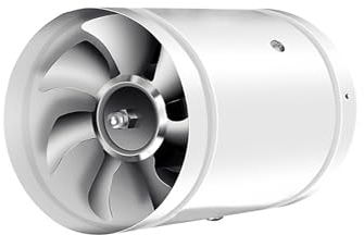 TWSOUL Ventola di scarico in metallo da 100 mm, per bagno, aspiratore da cucina, da parete, 100 mm, colore: bianco