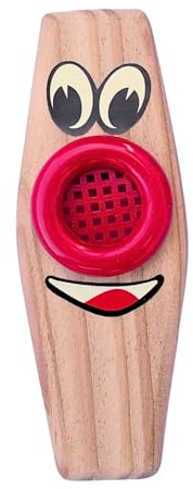Plaschke Kazoo, Singspiel aus Lärchen-Holz, handgemacht in Südtirol, Italien ohne Lacke, für Kinder & Erwachsene (Rot)