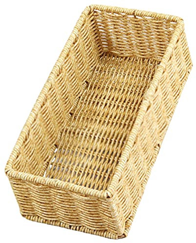 MOLUCKFU Woven Storage Basket Aus Imitation Rattan Für Lebensmittel Snacks Und Obst Handgefertigte Aufbewahrungslösung Für Küche Und Esszimmer Hellbraun