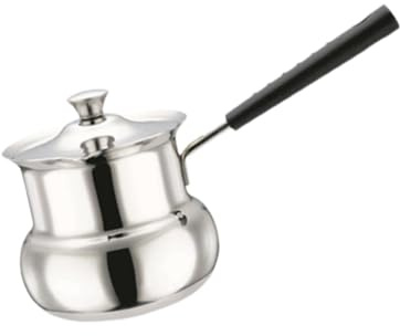 Folpus Cafetière turque chauffe-lait pour cuisinières à Induction cafetière Portable en acier inoxydable pour la maison voyage bureau cuisine, Forme tambour 360ml